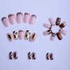 Uñas postizas cuadradas cortas - Uñas postizas con estampado de