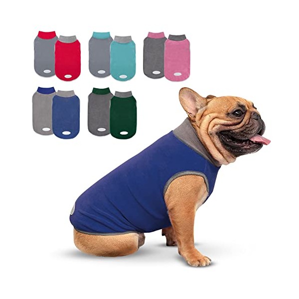 cyeollo 2 Pack Dog Sweater Soft Stretchy Fleece Vest with