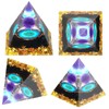 Orgonit Pyramide, Kristall Pyramide Spirituelle Deko, Harz Pyramide Amethyst Obsidian