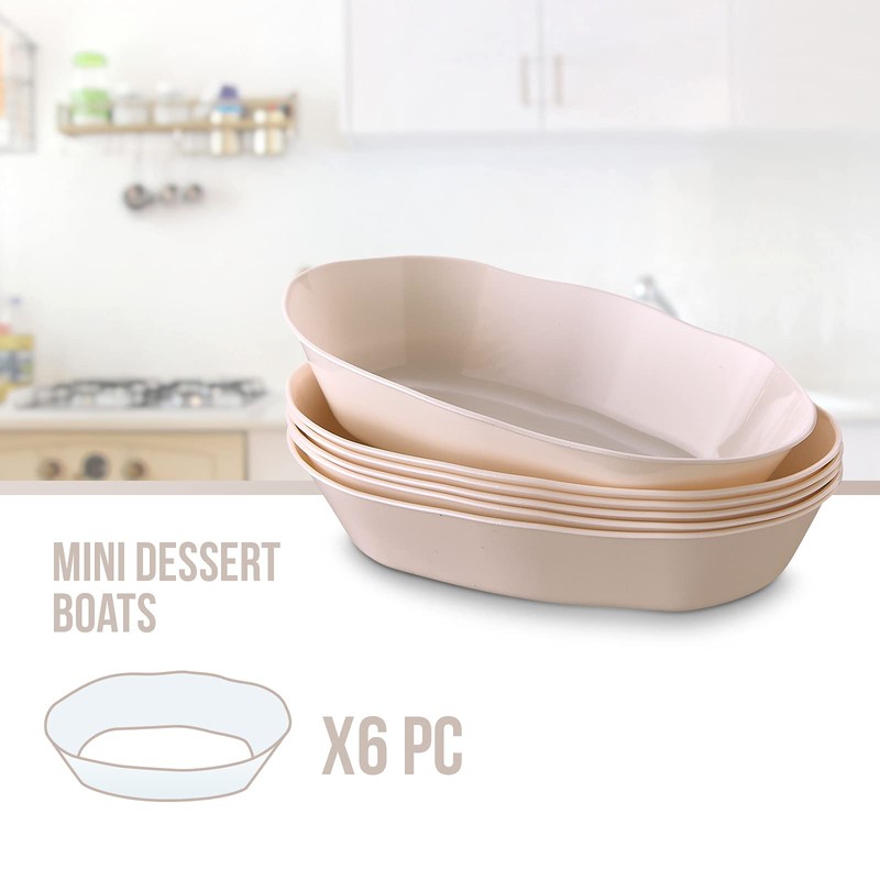 Silver Spoons MINI DESSERT BOWLS | Oval Dessert Plates |