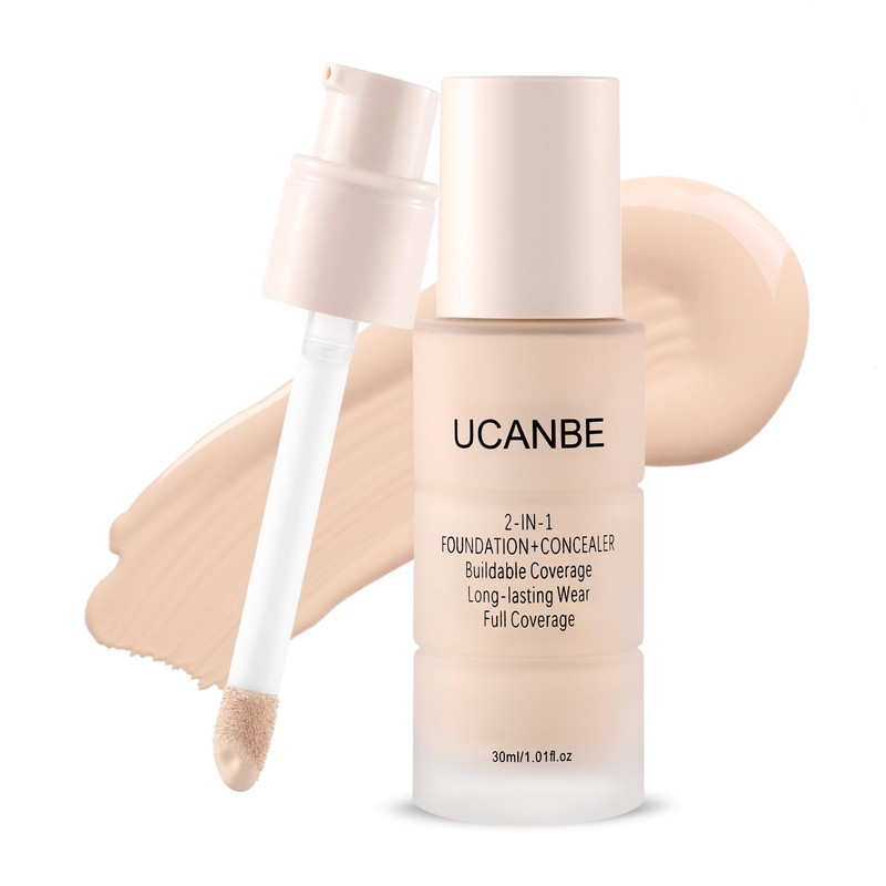 UCANBE Base de maquillaje y corrector 2 en 1, cobertura