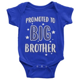 Threadrock Baby Boys' Promoted to Big Brother Infant Bodysuit 24 Months Royal Blue