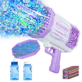 Bubble Machine Bubble Toy 69 Holes With Colorful Light Outdoor Toys For Birthday Wedding Party Gift - Color: Purple