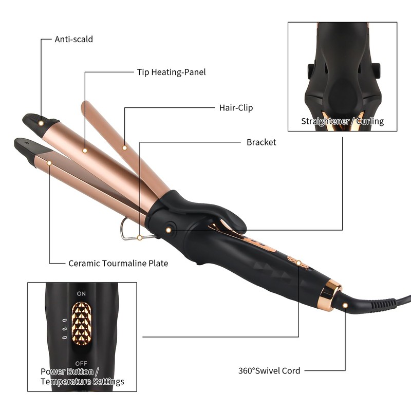 AmoVee Travel Curling Iron 1 inch, Dual Voltage for Europe