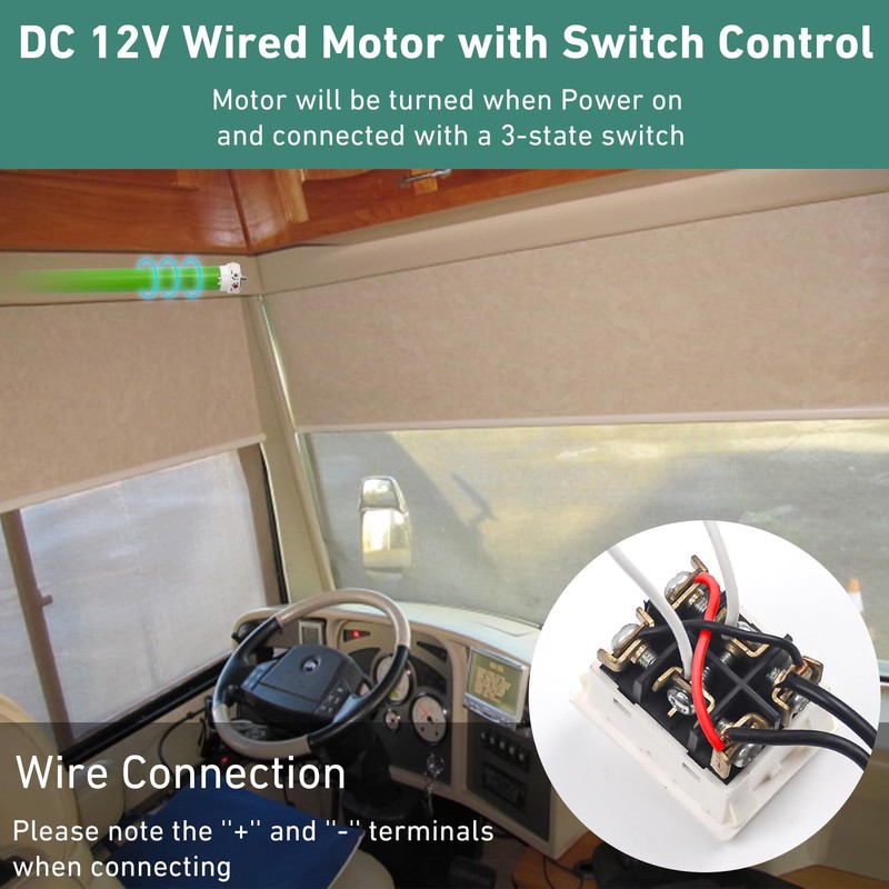 DM25DS 12V RV Awning Shade Replacement Motor – Fits 1-3/16"