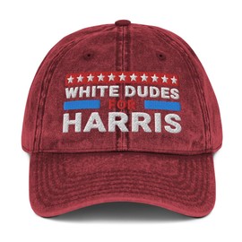 Kamala Harris for President 2024 Embroidered Vintage Cap, White Dudes for Harris