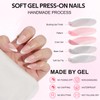 French Tip Press On Nails Almond - Findigit Natural Fake