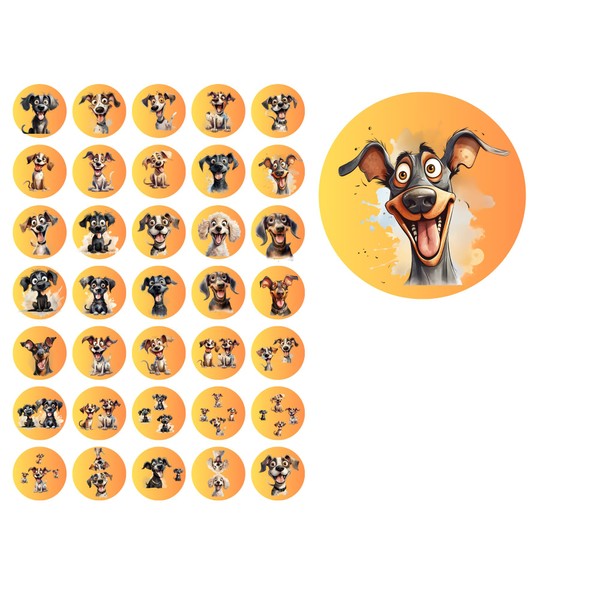 Funny Dog Stickers, 35 Different Funny Animal Stickers for Kids