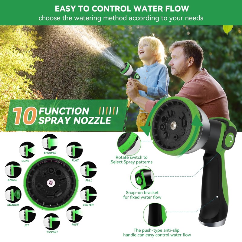 75FT NON-EXPANDABLE Garden Hose Ultra Lightweight Hose & Flexible Water