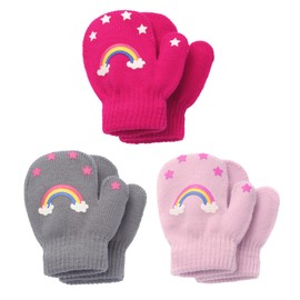 Brook + Bay Toddler Mittens - Kids Magic Gloves Knit Mittens - Childrens Mittens, Kids Mittens Winter, Mittens for Kids, Boys & Girls
