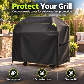 Waterproof BBQ Grill Cover for Outdoor Storage – 100% Polyester Oxford Fabric with Reflective Strips for Grill Protection