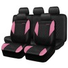 CAR PASS Pink Leather Seat Covers,Girly Quilting Pretty Cute Car