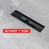 SaniteModar Linear Shower Drain, Black Shower Drain 12 inch with