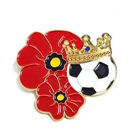 Lest We Forget Red Poppy Football Pin Badge Brooch Decorations Veteran Gifts Memorabilia