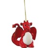 Suki Red Dragon Holding Egg (Unisex) Red Glittered Ornament -