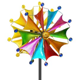 FaloStwer Large Wind Spinners Outdoor Metal - Colorful Weather-Resistant Garden Sculptures, Vibrant Wind-Driven Spinning Décor for Patio, Lawn & Yard Art(Color-A)