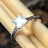 Genuine Rainbow Moonstone 925 Solid Sterling Silver Engagement Ring Size