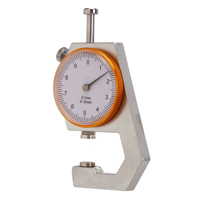 Flat Head Thickness Gauge 0 to 10mm Range Round Dial