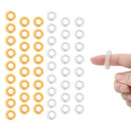 BREANIFULL Pack of 50 Finger Massage Ring Wrist Acupressure Rings Stress Ring Massage Ring for Stress Reducer for Sustainable More Relaxation (25 Gold + 25 Silver)