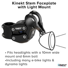 KINEKT Stem Faceplate with Light Mount - Secure Bike Accessory, Adjustable Fit, Easy Installation, Durable Design for Night Riding & Enhanced Visibility (Stem Sold Separately)