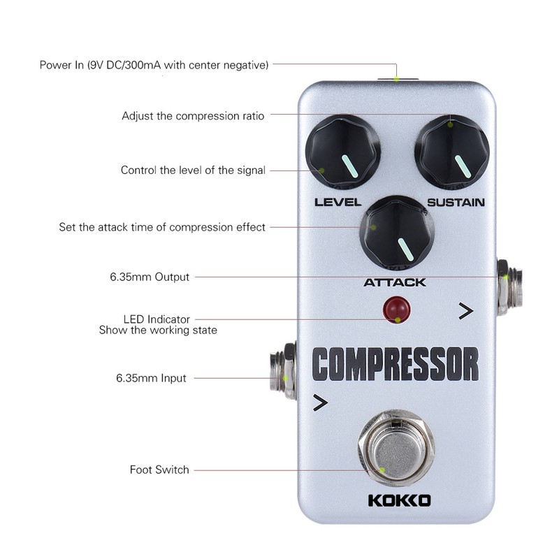 KOKKO FCP2 Mini Compressor Pedal Portable Guitar Effect Pedal