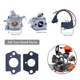 Haishine Caburetor Carb Ignition Coil for Stihl MS170 MS180 017 018 MS 170 MS 180 Chainsaw Replacement Parts