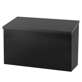 Kasten Wall Mount Mailbox for Outside - Large Metal Post Box Steel Modern Dropbox for House 15.7" x 3.9" x 9.3" Black