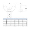 Pack of 50 Wing Nuts M6 - Galvanised - DIN