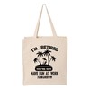 BeeGeeTees Funny Tote I'm Retired You're Not Canvas Retirement Cloth Shopping Bag (Large 14"x 15"x 4")