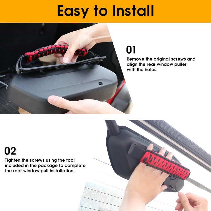West-xingzhe Rear Window Grip Handle Grab Handles for 2018-2025 Jeep