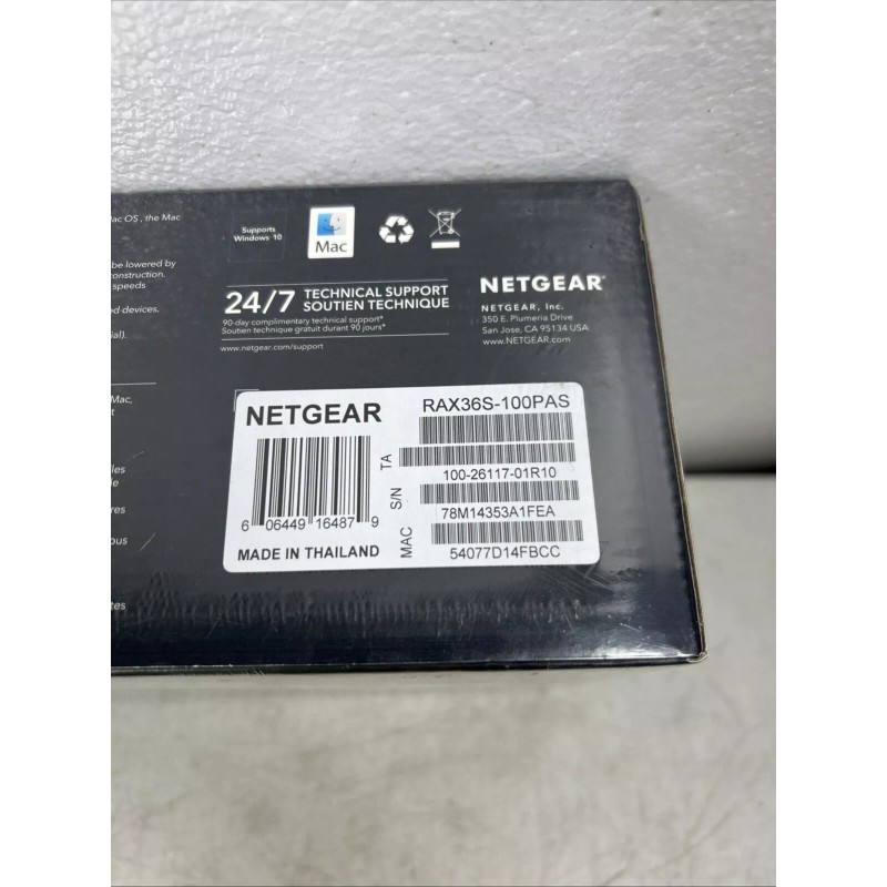 NETGEAR New Netgear RAX36S-100PAS Nighthawk AX3000 AX4 Dual-Band WiFi 6