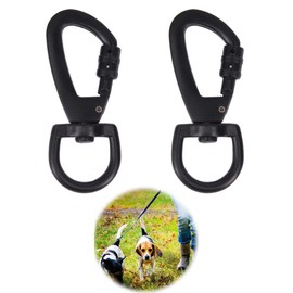 Hook with Swivel Joint for Dog Collar, Pack of 2 Rotating Carabiner Hooks with Screw Closure, Robust Swivel Snap Carabiner, Multi-Purpose Rotating Carabiner for Dog Lead, Mountaineering, Key Ring