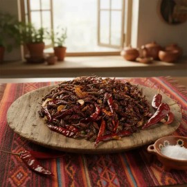 100 G Chapulines Ajo Y Chile Oaxaqueños Grandes Al Vacio