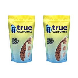 True California Organic Nonpareil Whole Almonds (1 LB x 2 Pack) Natural & Unsalted, Raw, Not Roasted, Shelled, Vegan & Gluten-Free