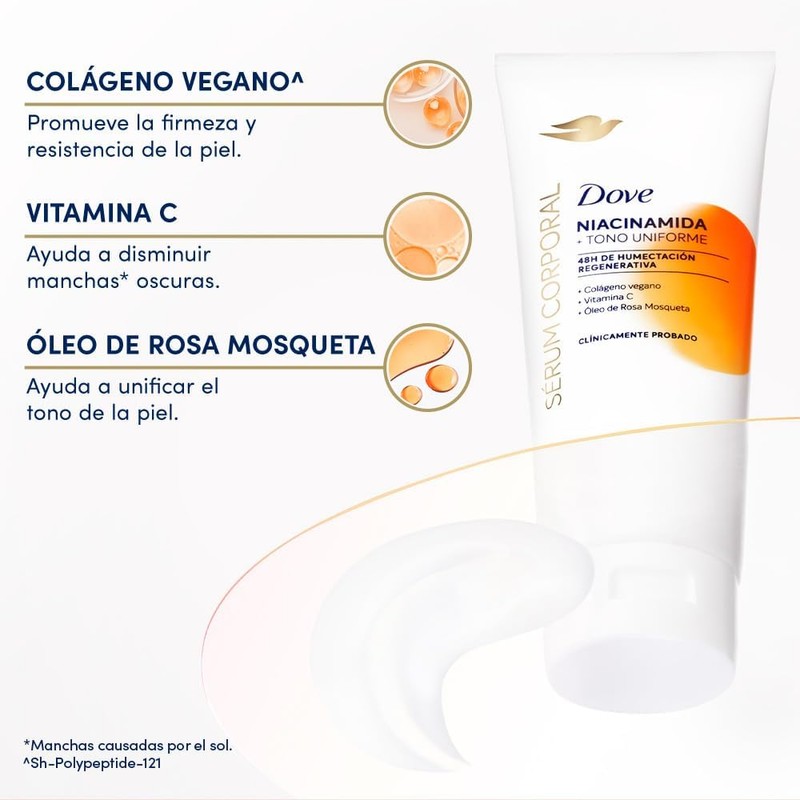 DOVE Sérum Corporal en Crema Niacinamida + Tono Uniforme, cuidado
