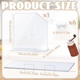 Clear Acrylic Sink Splash Guard with Suction Cup Freestanding Panel Barrier 15.35" x 4.5" x 14.01" Barrier Kitchen Guard Protective Splatter Barrier for Home Hospitals