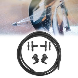 X AUTOHAUX Windscreen Washer Washer Nozzles Kit Wiper Hose Repair Kit Windscreen Washer Nozzles with 4 Pieces Hose Connector 55157319AA