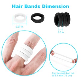 Qarwayoc Small Girls Hair Ties, Baby Toddler Hair Bands, Cotton Kids Hair Ponytail Holders No Damage and Mini Baby Elastic Holders No Crease, Black and White, by NSpring