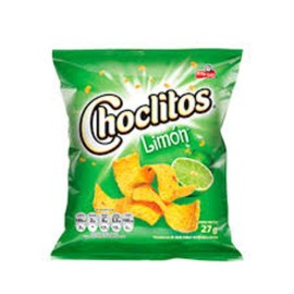 CHOCLITOS Sabor Limon 12 Packs de 27 grs c/u - Corn Chips Lime Flavor 12 Packs of 95 oz each. Snack Crispy Crunchy