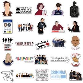 Criminal Minds Stickers 50 Pcs Waterproof, TV Show Fans Stickers for Laptop Water Bottle Luggage Snowboard Bicycle Skateboard Decal, Suitable for Boys and Girls