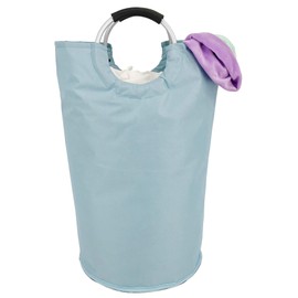 Cesto plegable de tela para la colada, portátil, plegable, gran capacidad, resistente, cómodo y acolchado, con asas, lavabo de pie, se pliega fácilmente en el almacenamiento de la habitación de la colada., Azul