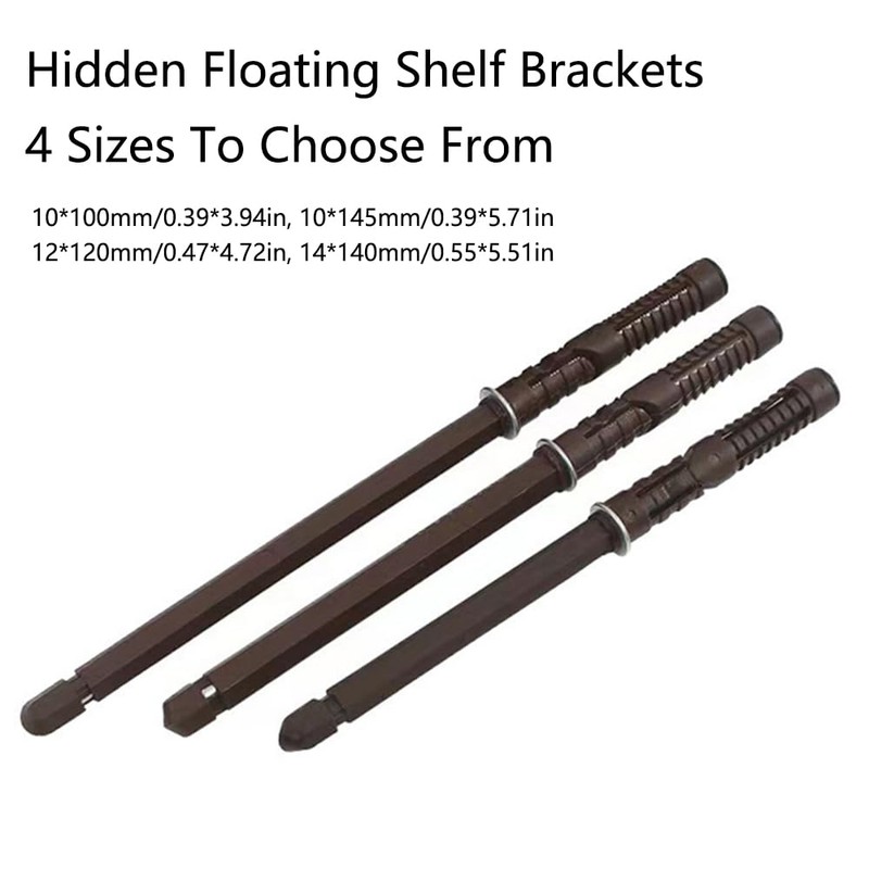 Pack of 10 Concealed Floating Shelf Brackets, 10 x 100