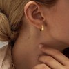 CAROVO Small Gold Hoop Earrings for Women, 14K Gold Huggie