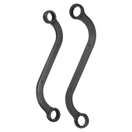 uxcell 16 x 17mm + 18 x 19mm Metric 12-Point S-Style Box Wrench Double End S-Shaped Chrome Plated Cr-V Steel S Box Wrenches for Home Auto Bike Repair Machine Maintenance, Black