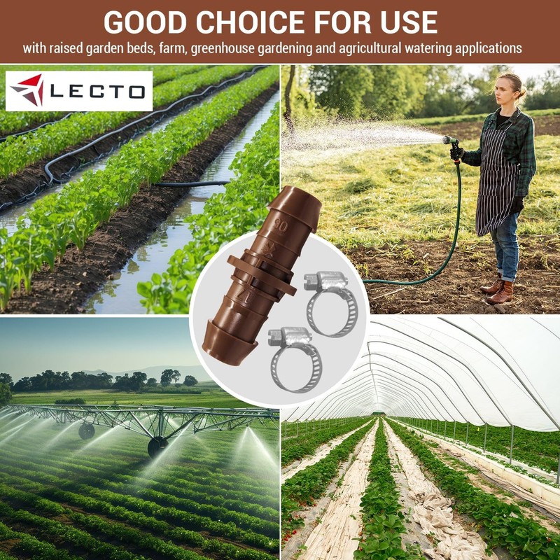 LECTO Universal 5/8", 1/2", .700" Drip Line Repair & Extension