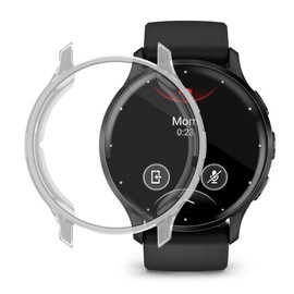 QWYJ Funda for Garmin Venu 3S 41mm Case Protector de Pantalla, Marco Resistente Rasguños Suave Ligero Shockproof (2 Unidades) (Transparente+Transparente)