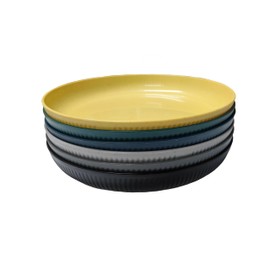6 Pack Wheat Straw Plates Reusable Dinner Plates, Durable & Lightweight, Perfect for Home, Parties, Camping, and Dishwasher Safe (Yellow, Dark Gray, Light Gray, Dark Green, Dark Blue, Black)