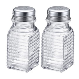 Westmark 63172270 Universal Spreader, 2 Pieces, Universal Holes in Lid, Capacity: 75 ml each, Rustproof Stainless Steel/Glass, Porto, Transparent/Silver