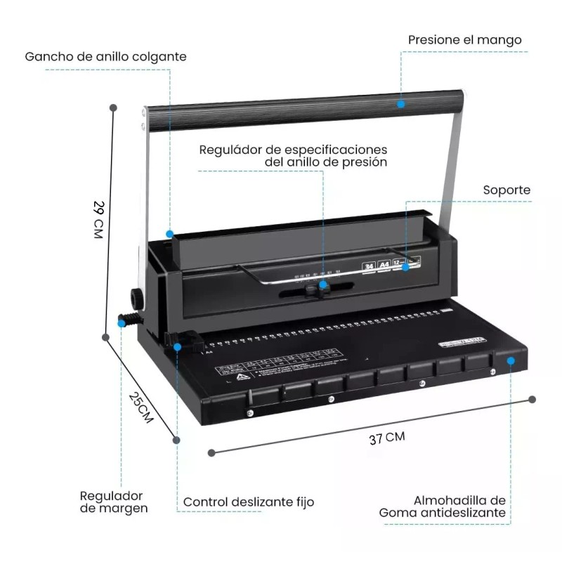 ZPL Máquina De Encuadernación Manual A4 Con 34 Agujeros ZPL