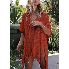 HARHAY Women's Summer Swimsuit Bikini 2023 Beach Swimwear Crochet Cover up Caramel